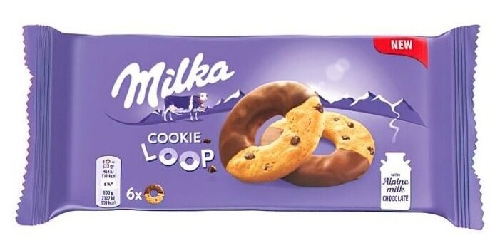 Печенье Milka Cookie Loop / Милка Куки Луп 132 г. (Германия) - фотография № 1