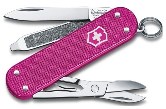 Нож-брелок Victorinox Classic SD Alox Colors Flamingo Party, 58 мм, 5 функций, лиловый