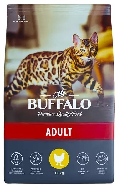 Mr. Buffalo ADULT сухой корм с курицей 10кг для кошек - фотография № 10