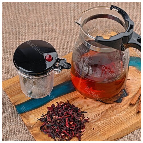 Стеклянный заварочный чайник Mate Tea Cup с кнопкой, 750 мл