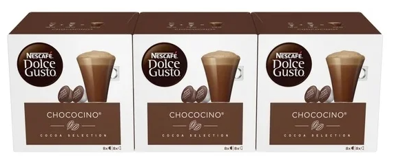 Какао в капсулах Nescafe Dolce Gusto Chococino 48 капсул (3 уп. по 16 капсул) Нескафе Дольче Густо Чокочино - фотография № 3