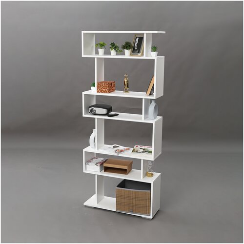 Стеллаж, Стеллаж настенный Fresco plus, белый, 73х25х175.2 см, VERAMENTE