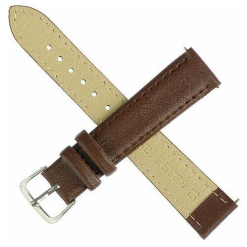 фото Ремешок для часов, женский, 18 мм, длина 20 см, натуральная кожа, коричневый (1 шт.) promarket