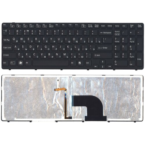 Клавиатура для ноутбука Sony Vaio SVE15 черная с подсветкой 1270₽