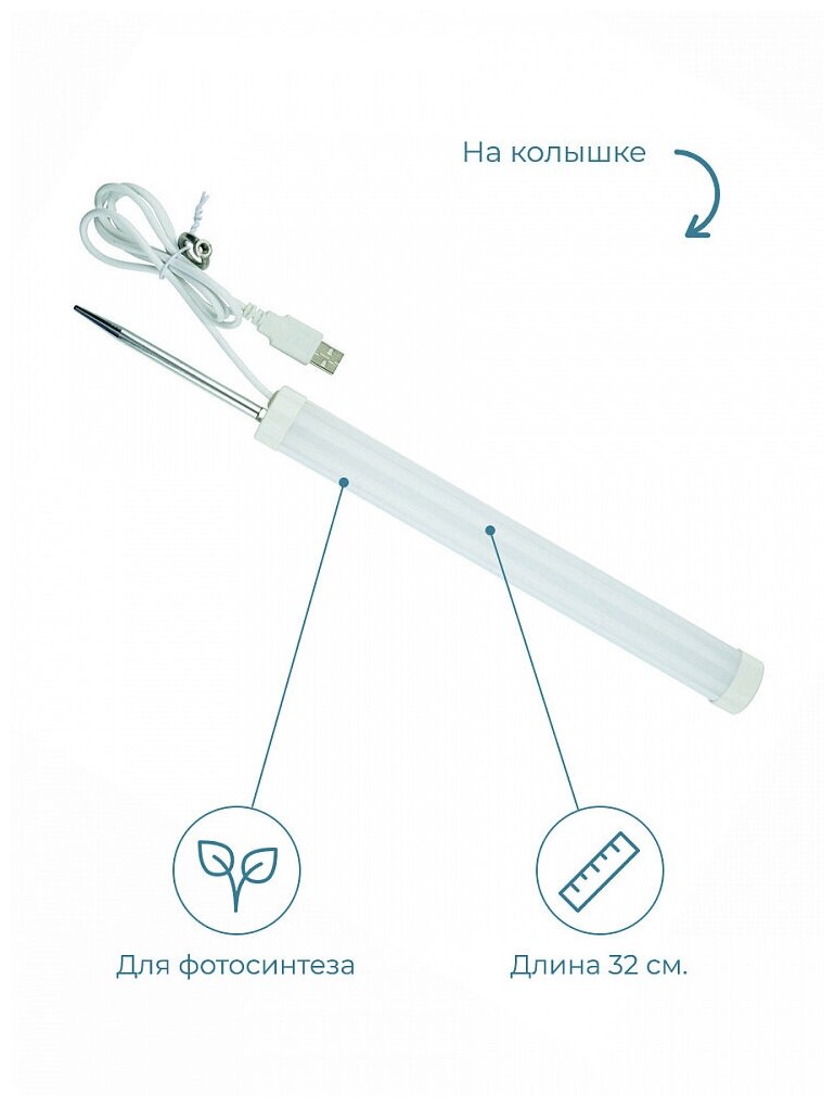 Светильник для растений светодиодный ULT-P39-6W-SPLE IP40 WHITE спектр для фотосинтеза UL-00007147 - фотография № 3