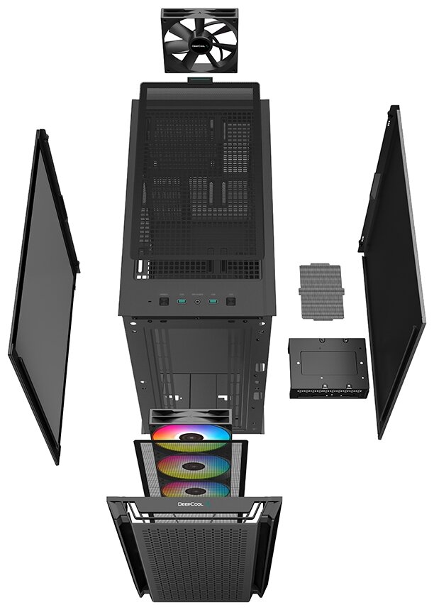 Корпус eATX Deepcool черный, без БП, боковое окно закаленное стекло, 2*USB 3.0, audio - фото №15