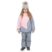 Комплект с полукомбинезоном UKI Kids, зимний, капюшон, светоотражающие элементы, мембранный, размер 98, серый, розовый
