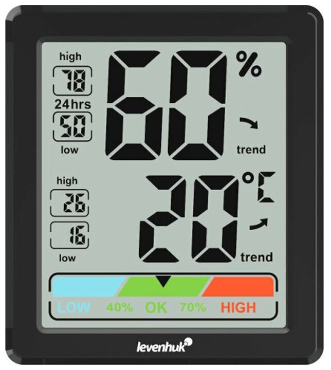 Электронный цифровой термометр гигрометр комнатный Levenhuk Wezzer BASE L20