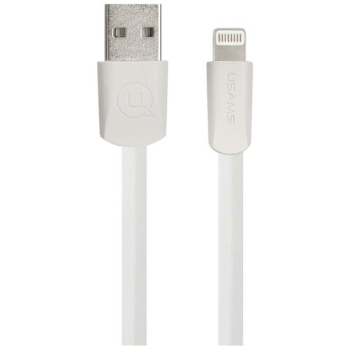 Дата-Кабель USAMS-U2 USB - Lightning, плоский, белый кабель usams u2 usb lightning плоский голубой sj199ip04