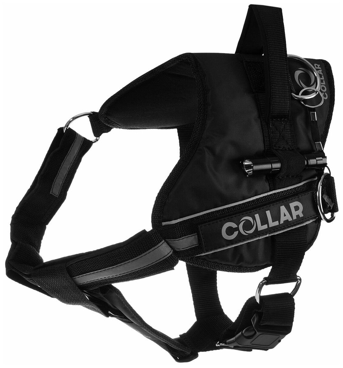 Collar Police №5 Шлейка для собак нейлоновая c фонариком черная 95-125 см - фотография № 6