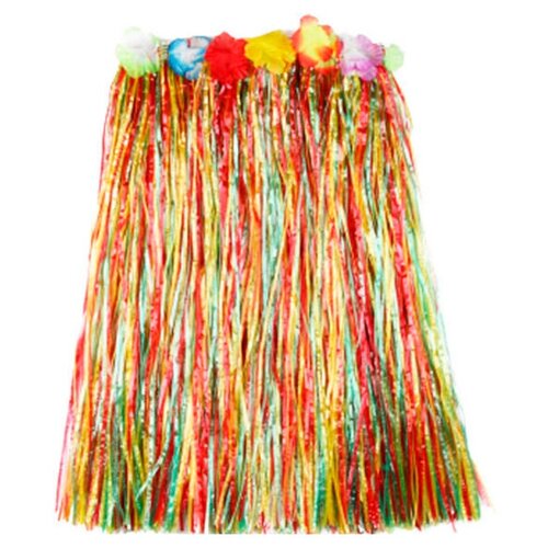 фото Карнавальный аксессуар для праздника riota гавайская юбка "гавайи", разноцветная, длинная, 60 см