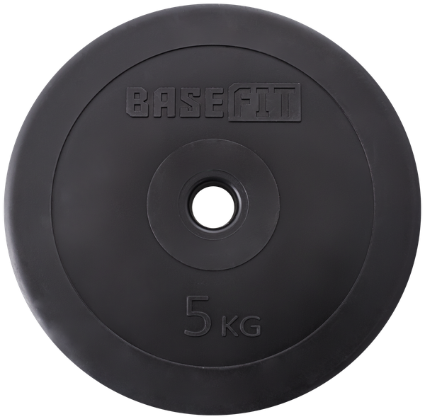 Диск пластиковый BASEFIT BB-203 5 кг, d=26 мм, черный