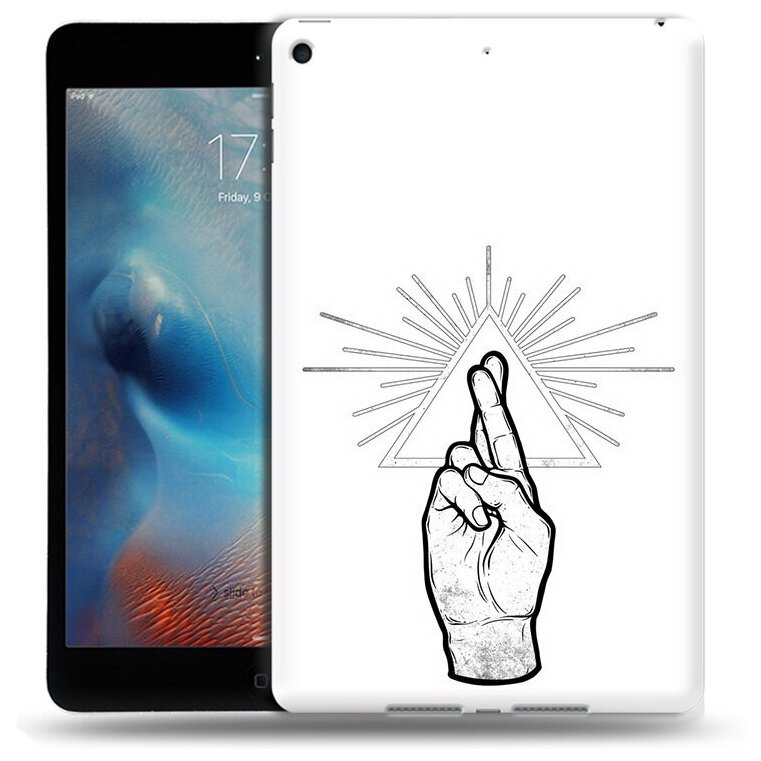 Чехол задняя-панель-накладка-бампер MyPads черно белая рука для iPad mini 1/iPad mini 2/iPad mini 3-A1432/A1454/A1455/A1489/A1490/A1491/A1599/A1601 противоударный