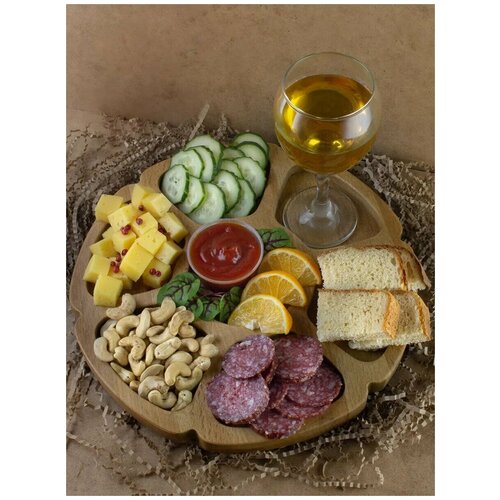 Менажница из натурального бука.Блюдо.Тарелка.Посуда для кухни.Сырница.Посуда для сервировки