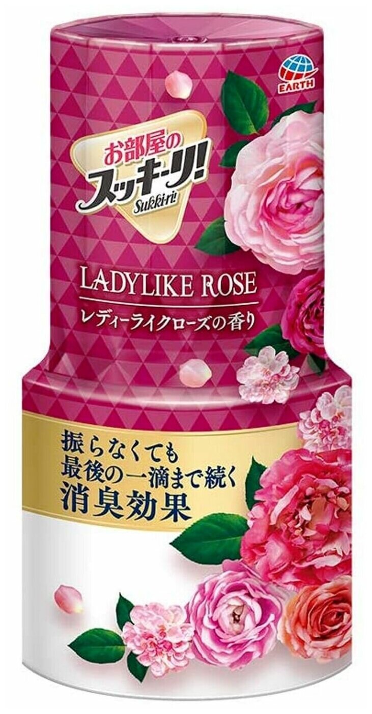 Дезодорант-ароматизатор для комнаты жидкий Earth Sukki-ri с цветочным ароматом Женственная роза 400 мл