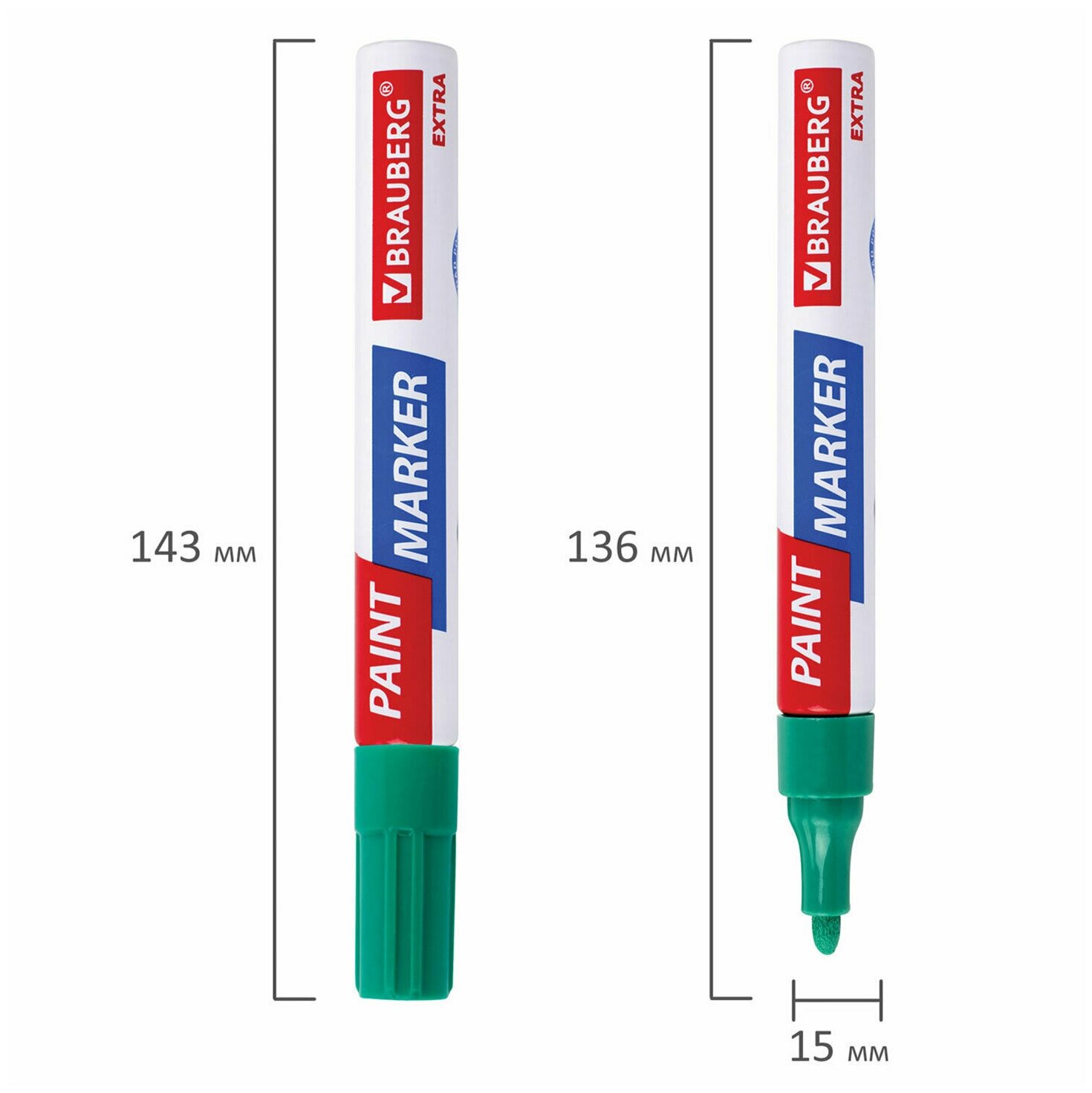 Маркер-краска лаковый EXTRA (paint marker) 4 мм, зеленый, усиленная нитро-основа, BRAUBERG, 151985, 1 шт - фотография № 14