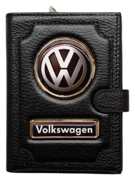 Обложка для автодокументов VOLKSWAGEN 1-6-605, черный