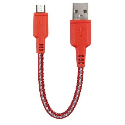 Кабель EnergEA Nylotough Micro-USB 16 см, цвет Красный (CBL-NTAM-RED016)