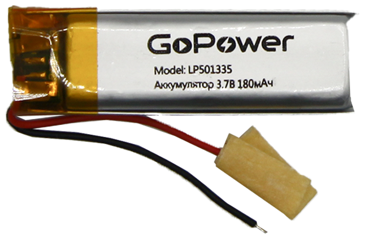 Аккумулятор литий-полимерный / Li-Pol GoPower LP501335 PK1 3.7V 180mAh