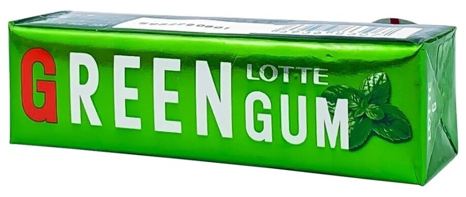 Жевательная резинка Lotte Green Gum Свежая зеленая мята 9 пластинок - фотография № 2