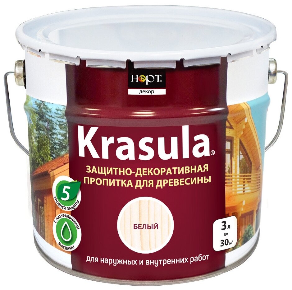 Krasula Защитно-декоративный состав для дерева и древесины Красула пропитка лазурь