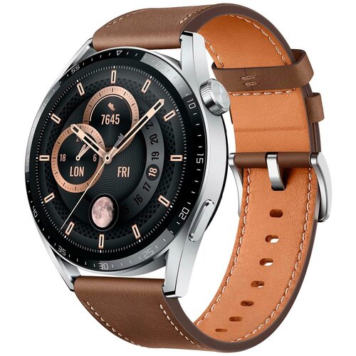 Умные часы Huawei GT 3 JPT-B19 Stainless Steel-Brown Leather 55026973 2097000₽