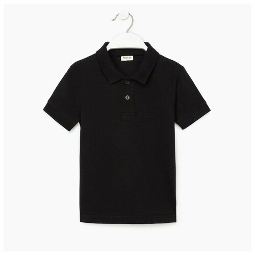 Поло Minaku, размер 134, черный футболка детская поло minaku basic line цвет черный рост 146