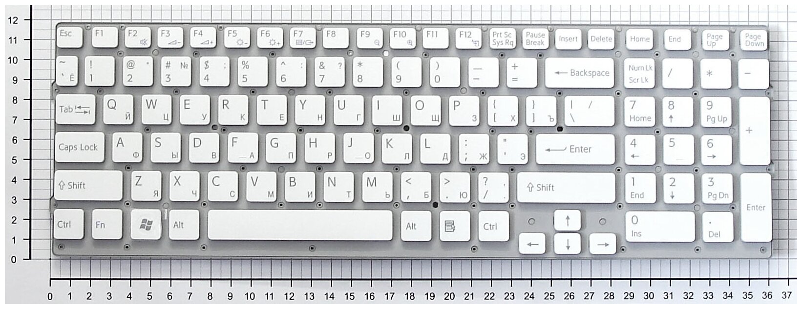 Клавиатура для ноутбука Sony Vaio VPC-EC3S1RBJ белая без рамки