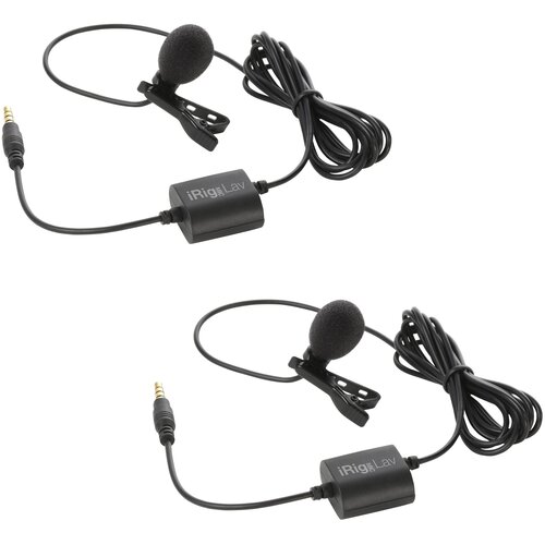 Микрофонный комплект IK Multimedia iRig Mic Lav 2 Pack, разъем: mini jack 3.5 mm, черный, 2 шт