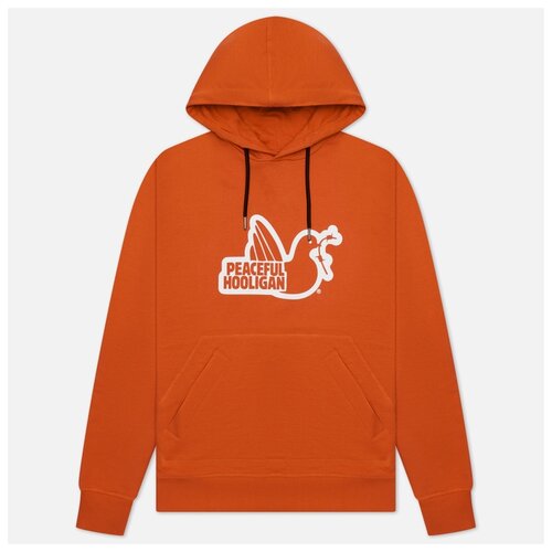 фото Мужская толстовка peaceful hooligan outline dove hoodie оранжевый , размер s