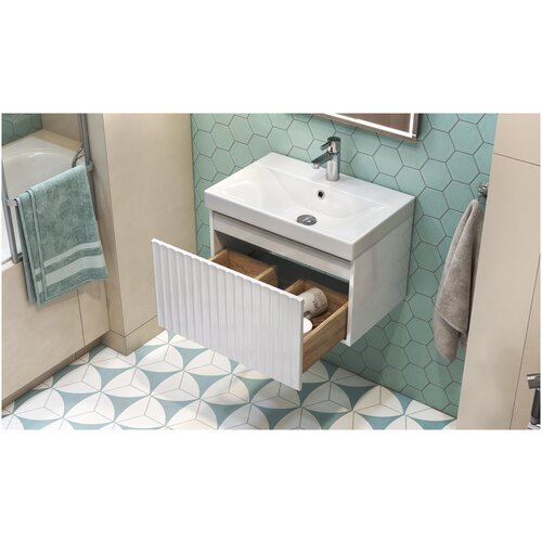 Тумба подвесная с раковиной Velvex Compo 60.1Y белый