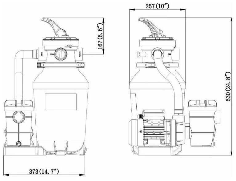 Песочный фильтр-насос для бассейна (5куб.м./ч, 0.25 кВт, для бассейнов объёмом до 10куб.м.) - фотография № 15