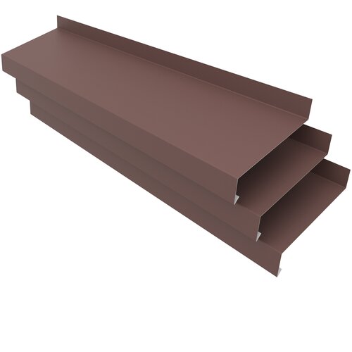 Отлив оконный ширина полки 200мм/ отлив для окна / планка отлива, цвет коричневый(RAL 8017) Длина 1,25м, 3 штуки в комплекте