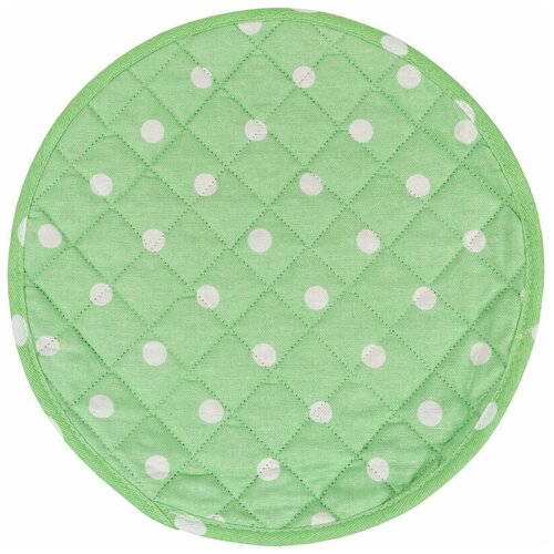 Подушки на стул (сидушки) ЗефирТекс Подушка на табурет Green polka dot, горох, зеленый (Диаметр 34 см,)