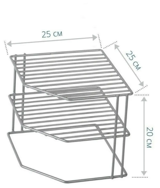 Полка подставка угловая железная 25х25х20 см. / Для посуды / на кухню / для ванной / в шкаф /для одежды
