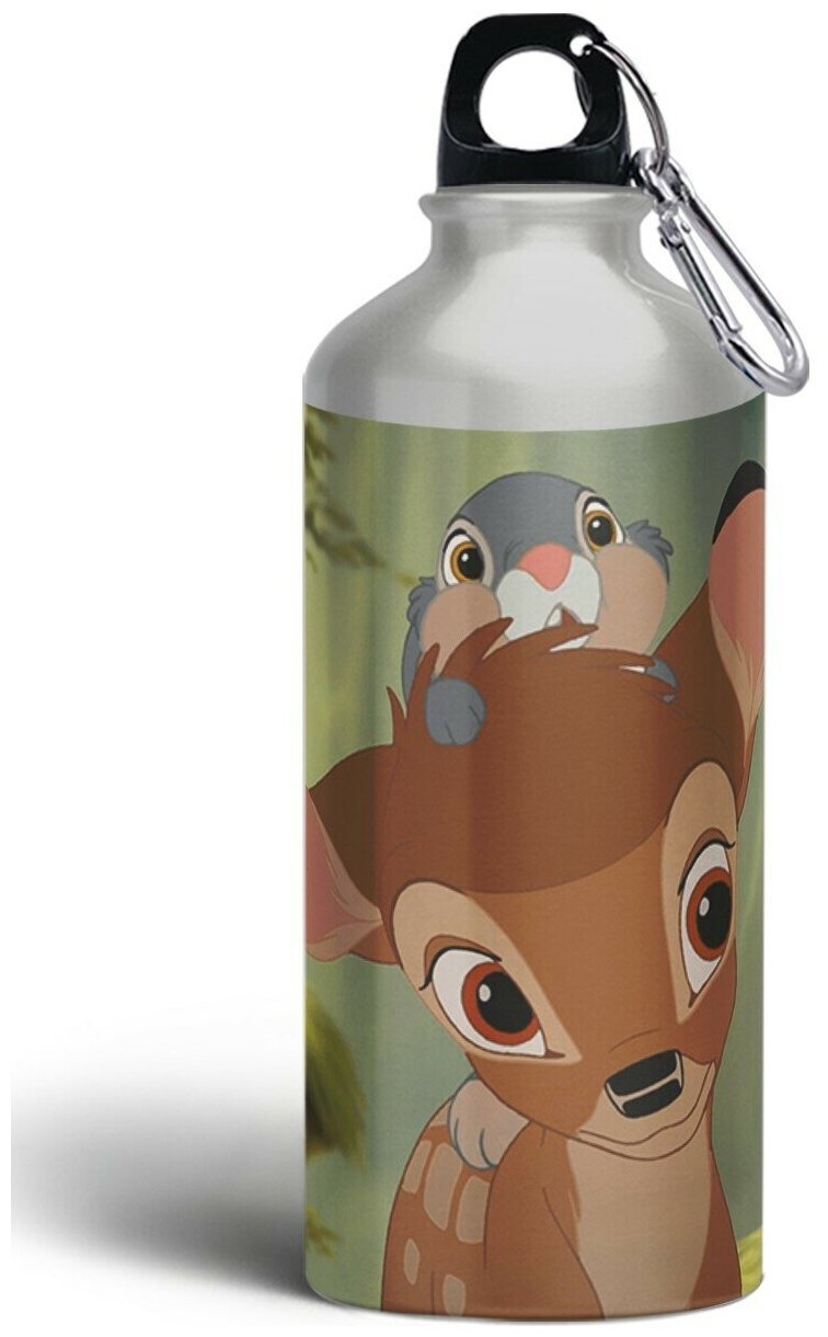 Бутылка спортивная,туристическая фляга, 500мл с карабином Bambi - 2