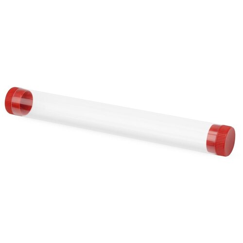 Футляр-туба пластиковый для ручки Tube 2.0, прозрачный/красный