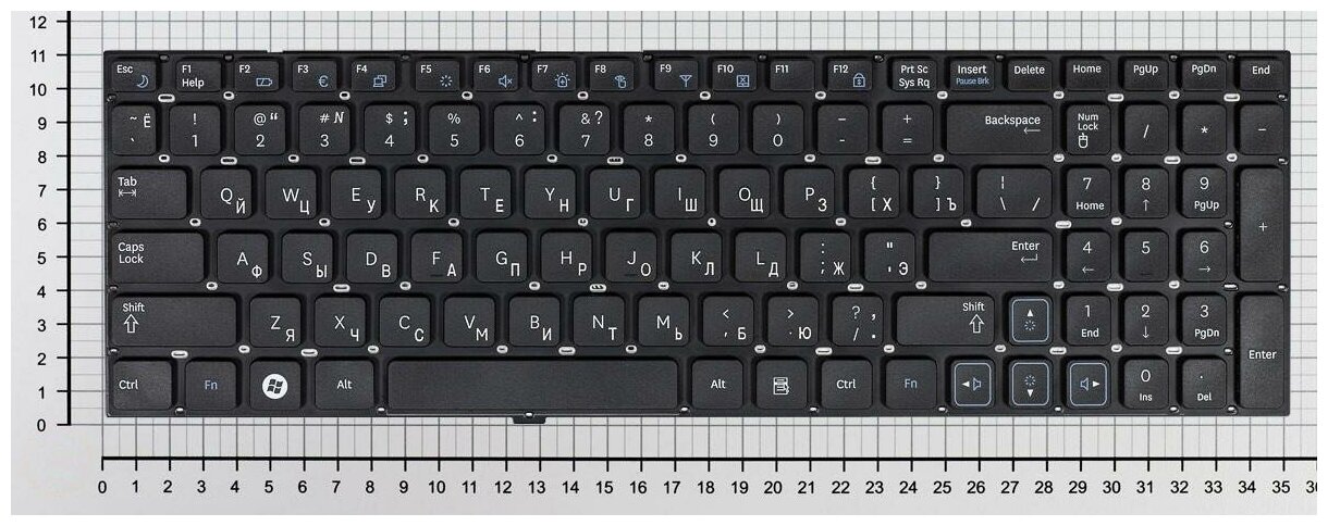 Клавиатура для ноутбука Samsumg BA59-02927C черная без рамки