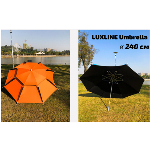 большой пляжный зонт от солнца luxline picnic 240 см черный Большой пляжный зонт от солнца LUXLINE Picnic 240 см оранжевый