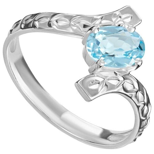 Кольцо Lazurit Online, серебро, 925 проба, топаз, размер 17, голубой