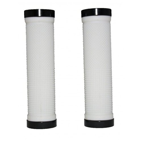 Грипсы с метал.зажимами, длина 129мм, белые, зажим черный, 83600570 /Китай/