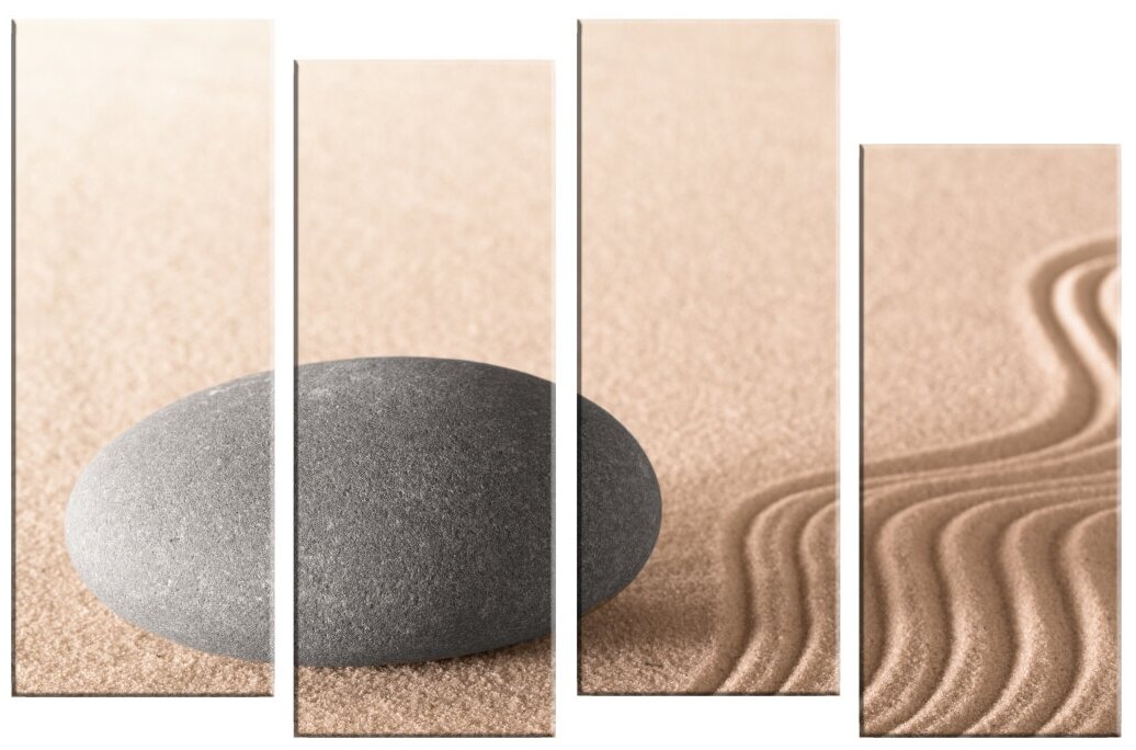 фото Модульная картина "Камень на песке". Натуральный холст. PR-1678