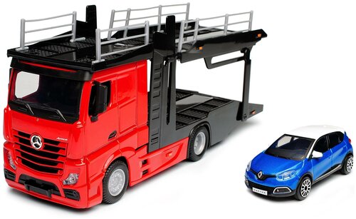 Машина-автовоз с 1 машиной BB 18-31466 1:43 STREET FIRE Mercedes-Benz Actros with 1 car (6)