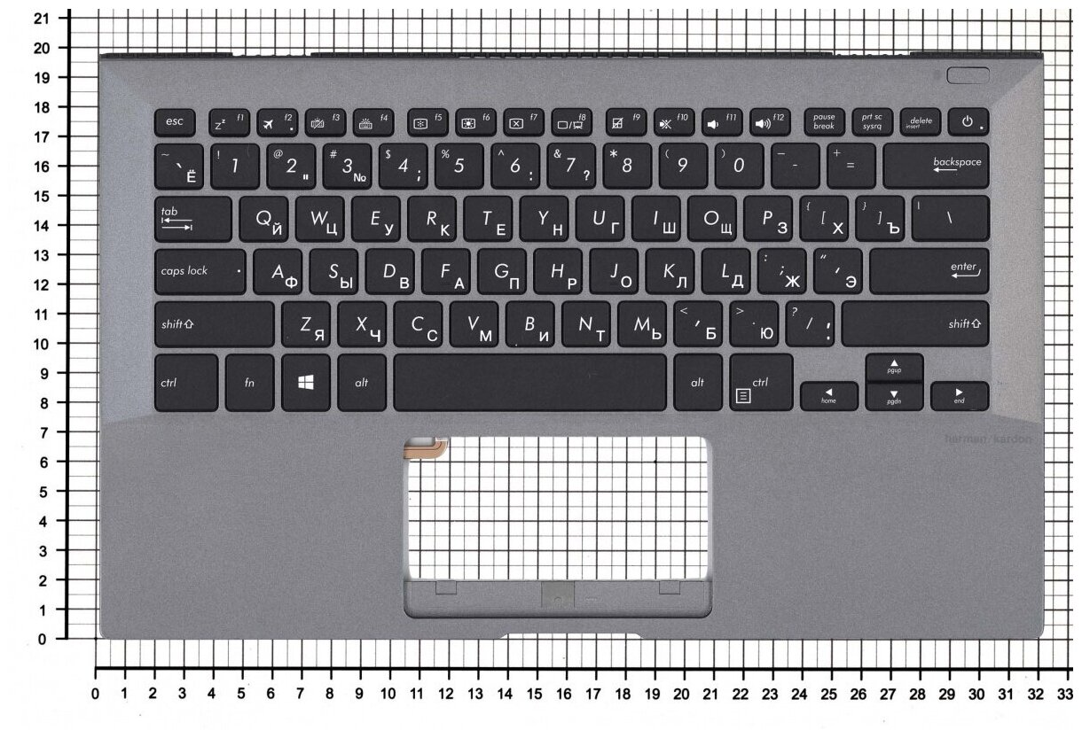 Клавиатура для ноутбука Asus 0KNX0-F620UK00 Русская черная топ-панель