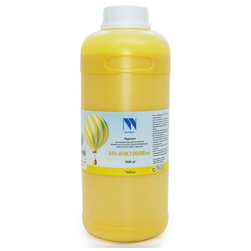 Чернила NV Print NV-INK1000 Yellow Eco экосольвентные для устройств, печатающих головами Epson DX4/ 5/ 7 XP-603 (1000ml)