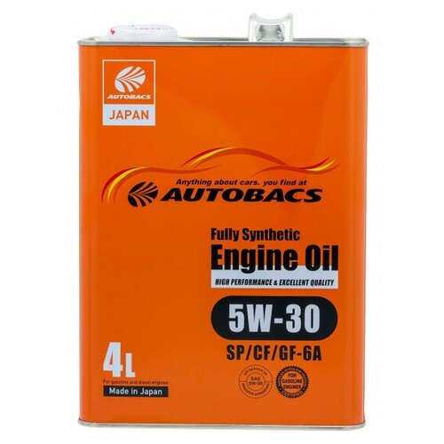 Моторное масло AUTOBACS 5W-30 FULLY SYNTHETIC Япония SP/CF/GF-6A синтетическое 4 л