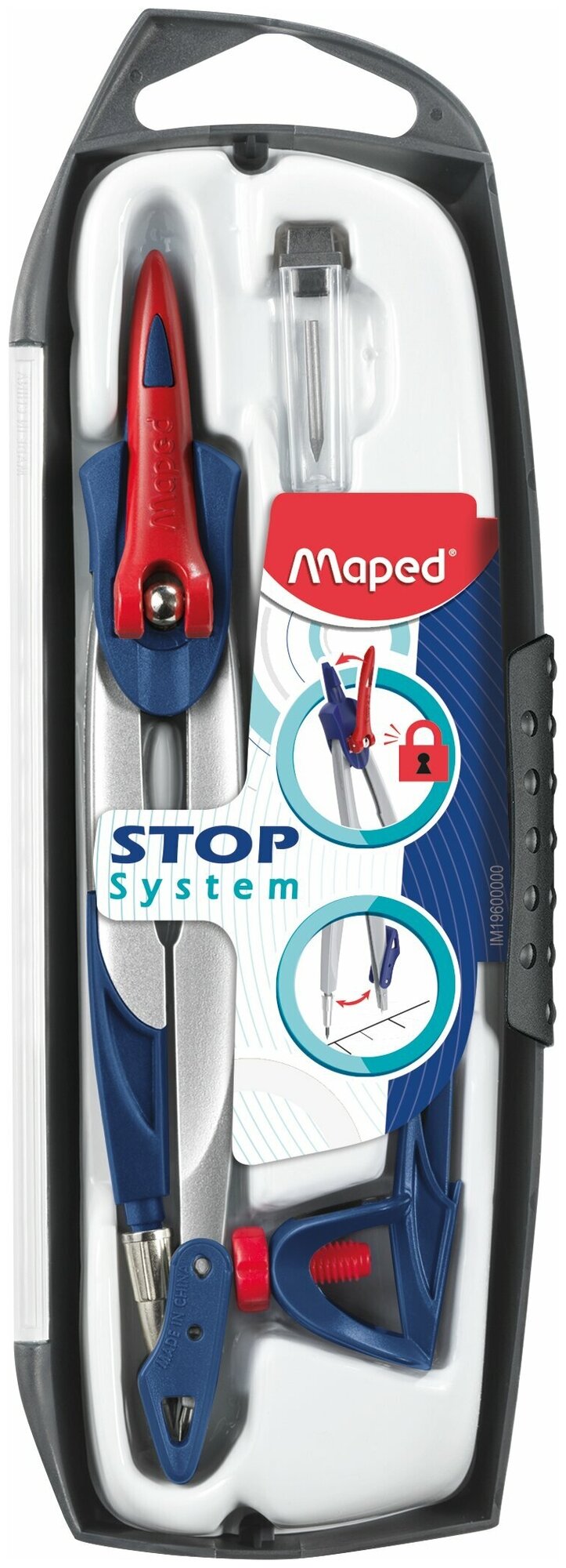 Готовальня для чертежных работ MAPED Stop System 3 предмета, синяя
