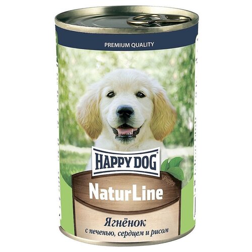 HAPPY DOG 410гр Для щенков, ягненок с печенью, сердцем и рисом Natur Line
