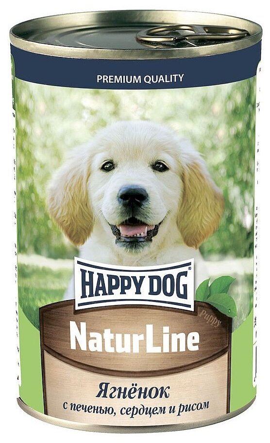 Влажный корм для собак Happy Dog NaturLine для щенков Ягненок печень сердце и рис