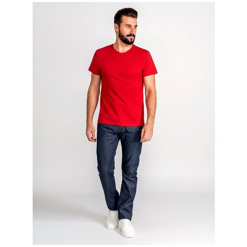 Футболка GREG, размер 56, красный блуза disorelle нарядный стиль свободный силуэт короткий рукав однотонная размер 56 красный